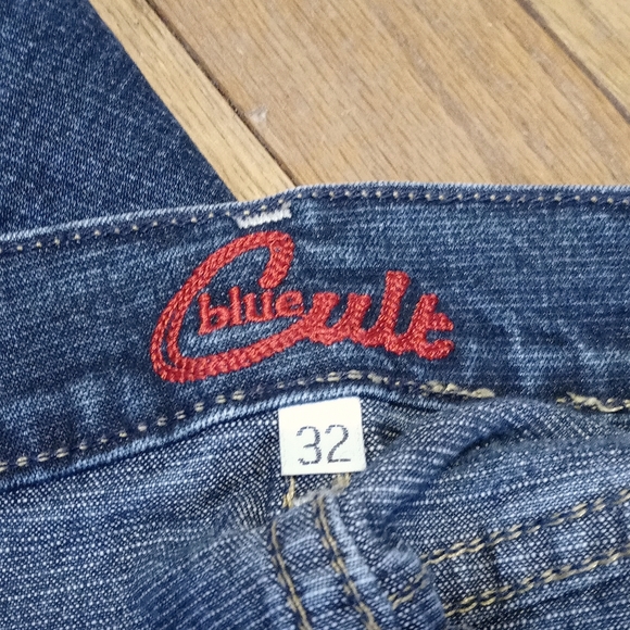 DISCONTINUED BLUE CULT TROUSER FLARE JEANS WOMENS 32 14 R LOW RISE - Picture 4 of 5